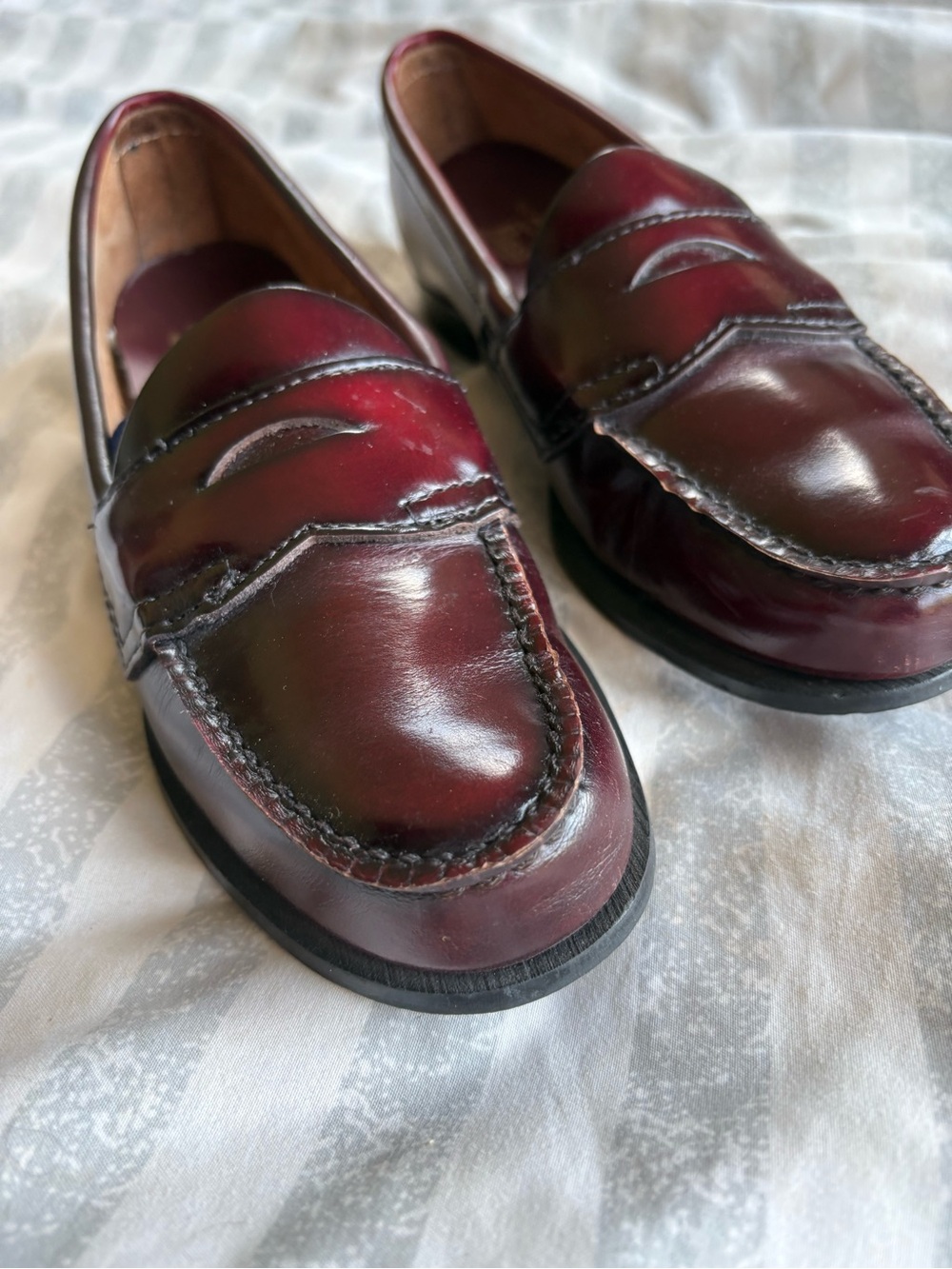 Bass & Co. Women’s Burgundy Leather Penny Loafers Size 7N Classic Dress Shoes - Picture 8 of 10